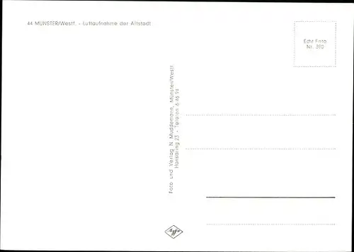 Ak Münster in Westfalen, Fliegeraufnahme der Stadt