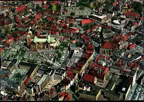 Ak Münster in Westfalen, Luftaufnahme mit Dom, Lambertikirche und Prinzipalmarkt