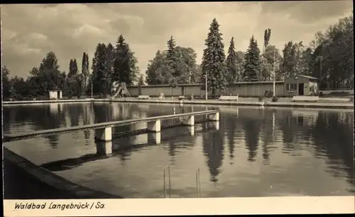 Ak Dresden Langebrück, Waldbad, Schwimmbecken