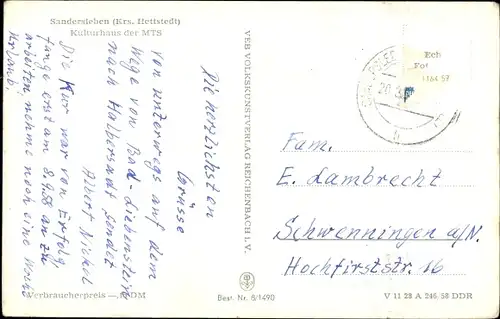 Ak Sandersleben in Anhalt, Kulturhaus der MTS