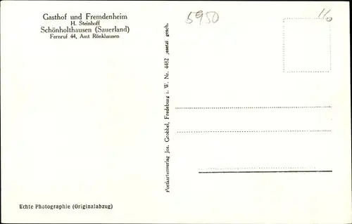 Ak Schönholthausen Finnentrop im Sauerland, Ortspartie, Kirche, Gasthof und Fremdenheim H. Steinhoff