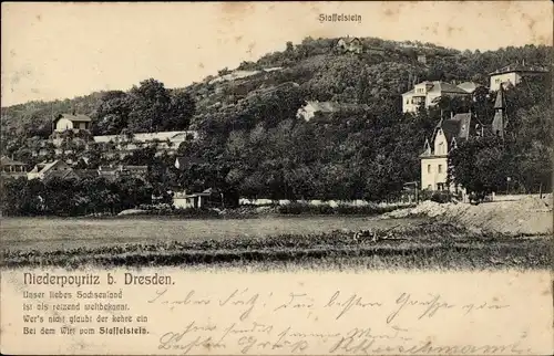 Ak Dresden Niederpoyritz, Staffelstein, Gasthaus, Ortschaft