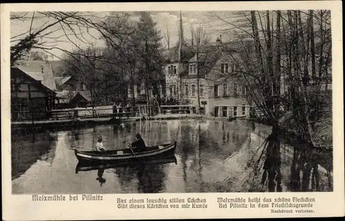 Ak Dresden Pillnitz, Meixmühle, Außenansicht, Wasserpartie