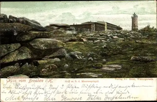 Ak Brocken Nationalpark Harz, Brockenhaus, Turm
