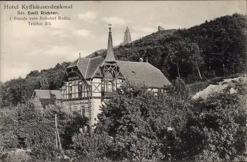 Ak Roßla am Harz, Hotel Kyffhäuserdenkmal