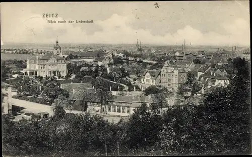 Ak Zeitz im Burgenlandkreis, Blick nach der Unterstadt