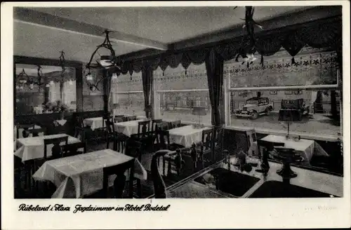 Ak Rübeland Oberharz am Brocken, Jagdzimmer im Hotel Bodetal, W. Schünemann