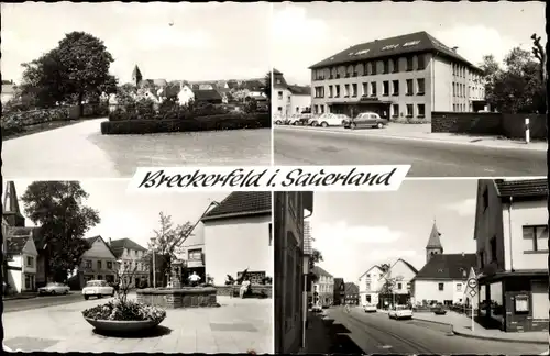 Ak Breckerfeld im Sauerland, Straßenpartie, Platz, Kirchturm