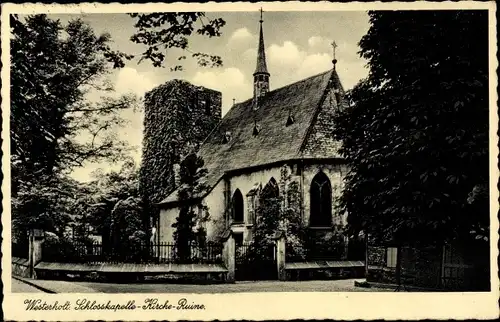 Ak Westerholt Herten im Ruhrgebiet, Schloss Westerholt, Schlosskapelle, Kirche, Ruine