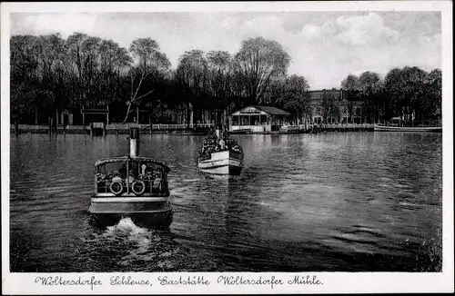 Ak Woltersdorf bei Berlin, Woltersdorfer Schleuse, Gaststätte Behle, Woltersdorfer Mühle