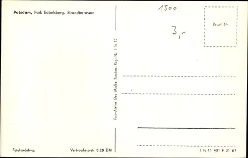 Ak Potsdam in Brandenburg, Park Babelsberg mit den Strandterrassen