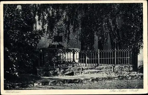 Ak Wustrau Fehrbellin in Brandenburg, Zieten Grab, Restaurant und Cafe Laass