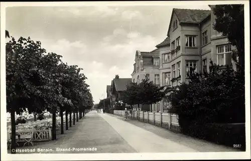 Ak Ostseebad Bansin Heringsdorf auf Usedom, Strand Promenade