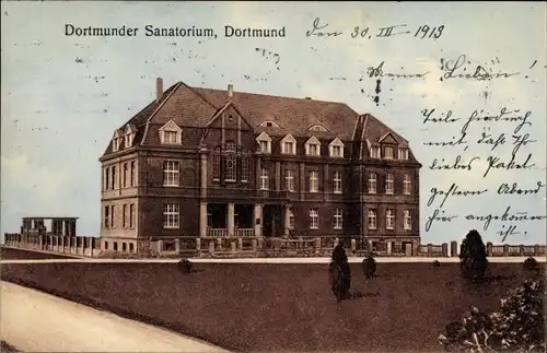 Ak Dortmund im Ruhrgebiet, Dortmunder Sanatorium, Außenansicht