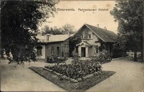 Ak Elsterwerda in Brandenburg, Parkrestaurant Holzhof, Außenansicht