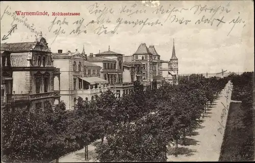 Ak Ostseebad Warnemünde Rostock, Moltkestraße