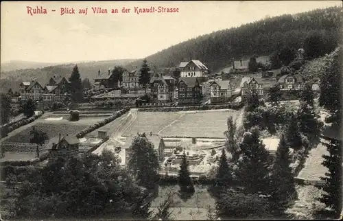 Ak Ruhla in Thüringen, Blick auf Villen an der Knaudt-Straße