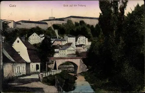 Ak Kłodzko Glatz Schlesien, Blick auf die Festung