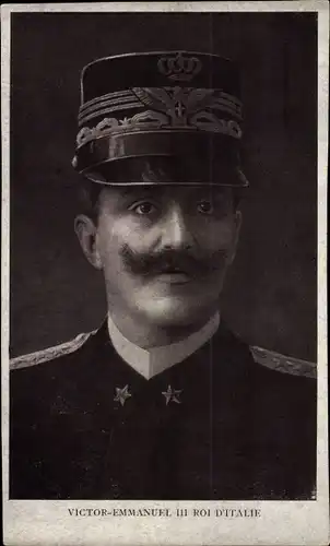 Ak Vittorio Emanuele III., König Viktor Emanuel III. von Italien, Portrait, Uniform