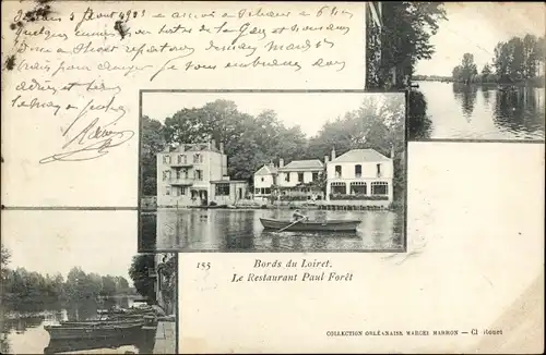 Ak Olivet Loiret, Le Restaurant Paul Forêt, Bords du Loiret