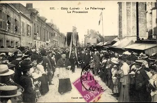 Ak Cléry Loiret, Le Pelerinage, La Procession