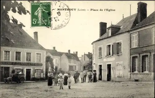 Ak Montbouy Loiret, Place de l'Eglise