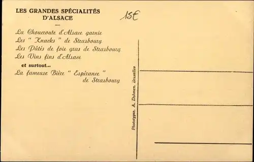 Ak Bruxelles Brüssel, Exposition 1935, Brasserie Restaurant Alsacien, Les Cigognes d'Alsace