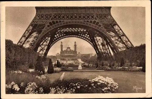 Ak Paris VII, La Tour Eiffel, Eiffelturm, Le Trocadero