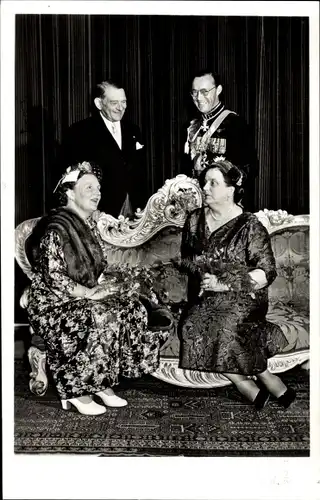Ak Königin Juliana der Niederlande, Prinz Bernhard, Franz. Präsidentenpaar, Staatsbesuch 1954
