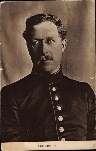 Ak König Albert I von Belgien, Portrait