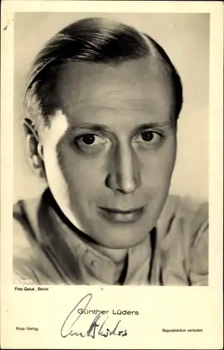 Ak Schauspieler Günther Lüders, Portrait, Autogramm