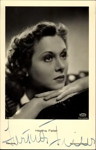 Ak Schauspielerin Hertha Feiler, Ross Verlag A 3401 1, Portrait