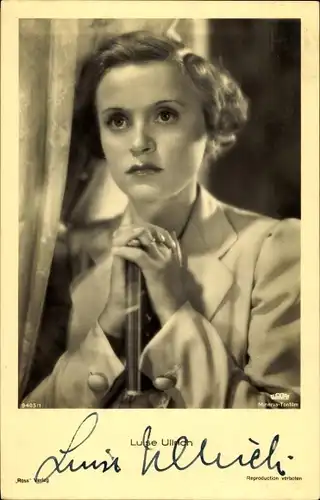 Ak Schauspielerin Luise Ullrich, Portrait, Autogramm