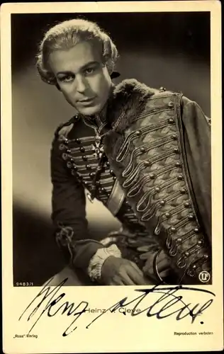 Ak Schauspieler Heinz von Cleve, Portrait, Uniform