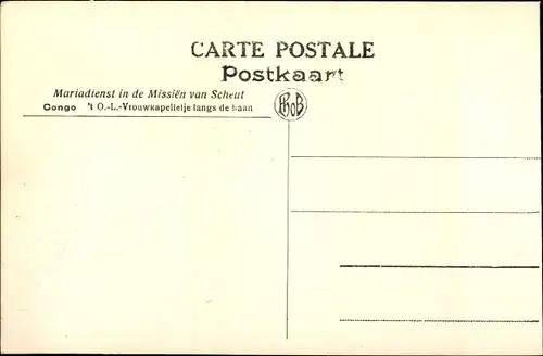 Ak Congo Belge DR Kongo Zaire, Mariadienst in de Missien van Scheut