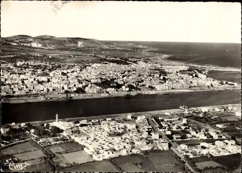 Ak Bizerte Tunesien, Vue panoramique aerienne sur Bizerte et Menzel-Abderrhaman