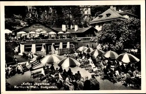 Ak Bad Gastein Badgastein in Salzburg, Kaffee Jägerhaus, Kurmusik Platz