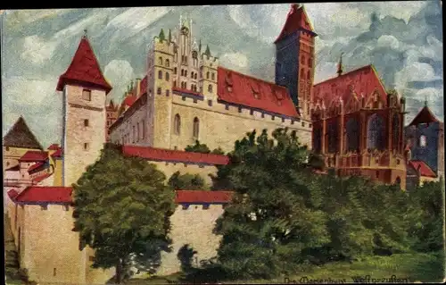 Künstler Ak Malbork Marienburg Westpreußen, Ordensburg, Kirche