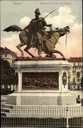 Ak Torino Turin Piemonte, Monumento al Duca di Genova