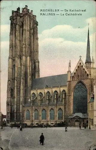 Ak Mechelen Mecheln Malines Flandern Antwerpen, La Cathedrale Saint Rombaut, Kathedrale