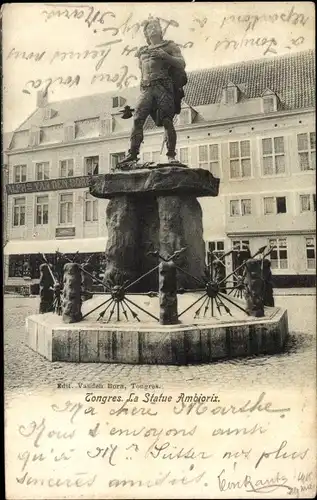 Ak Tongres Tongeren Flandern Limburg, La Statue Ambiorix