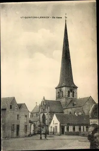 Ak Sint Quintens Lennick Flämisch Brabant, De Kerk