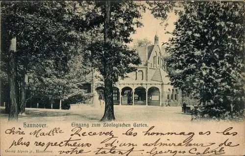 Ak Hannover in Niedersachsen, Zoologischer Garten, Eingang