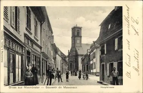 Ak Masevaux Masmünster Elsass Haut Rhin, Hauptstraße