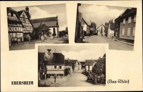 Ak Ebersheim Elsass Bas Rhin, Straßenpartie