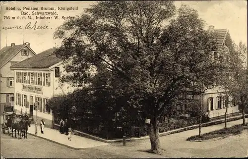 Ak Königsfeld im Schwarzwald Baden, Hotel und Pension Krumm