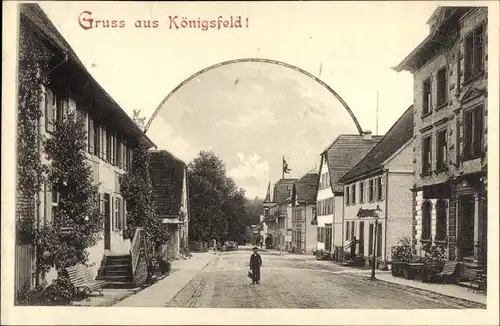 Ak Königsfeld im Schwarzwald Baden, Straßenpartie