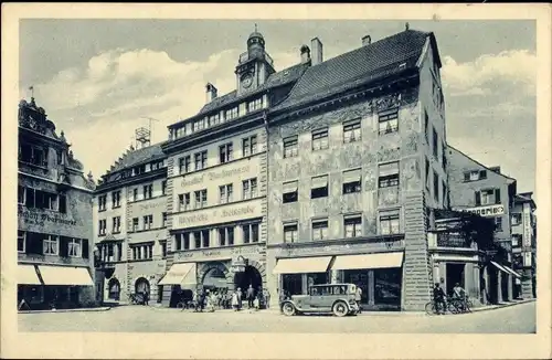 Ak Konstanz am Bodensee, Obermarkt, Hotel Barbarossa, Haus zum hohen Hafen, Fresken Haeberlin