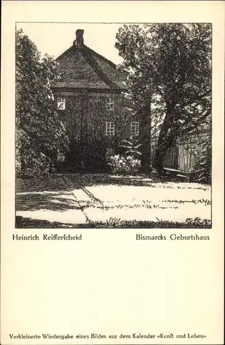 Künstler Ak Reiffenscheid, H., Bismarcks Geburtshaus