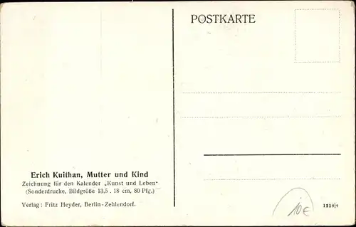 Künstler Ak Kuithan, E., Mutter und Kind, Kalender Kunst und Leben